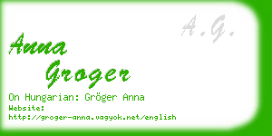 anna groger business card
